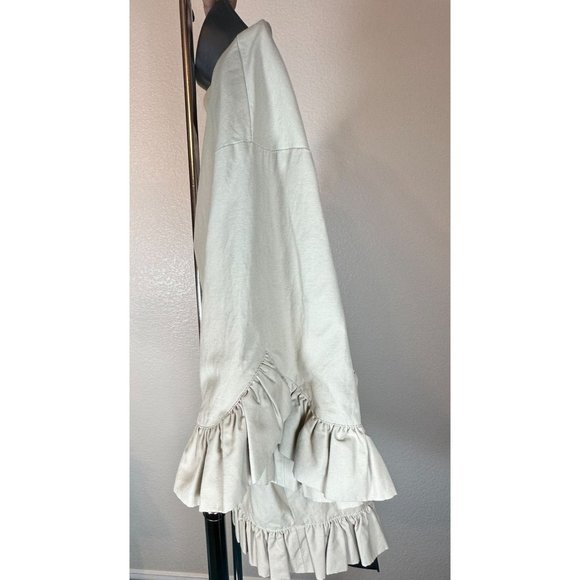 HALOGEN zip front khaki ruffle jacket - Picture 5 of 6